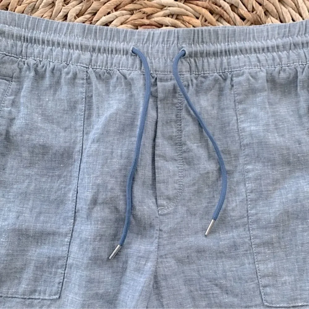 ATHLETA Retreat Linen Jogger Pants in Chambray Blue Size 16 Tall